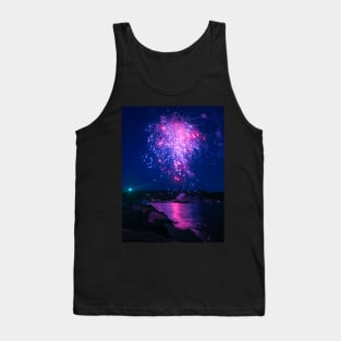 Fireworks and Reflections in the harbor Tank Top